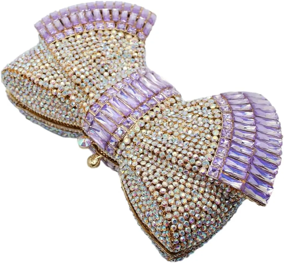 UMREN Women’s Elegant Butterfly Rhinestone Evening Bags Luxury Crystal Clutch Wedding Party Cocktail Handbag Purse