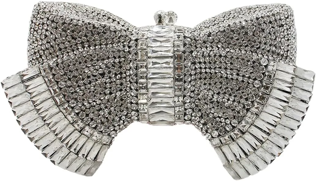 UMREN Women’s Elegant Butterfly Rhinestone Evening Bags Luxury Crystal Clutch Wedding Party Cocktail Handbag Purse