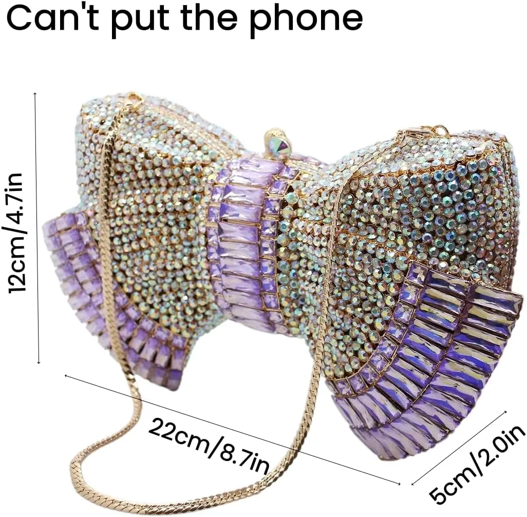 UMREN Women’s Elegant Butterfly Rhinestone Evening Bags Luxury Crystal Clutch Wedding Party Cocktail Handbag Purse
