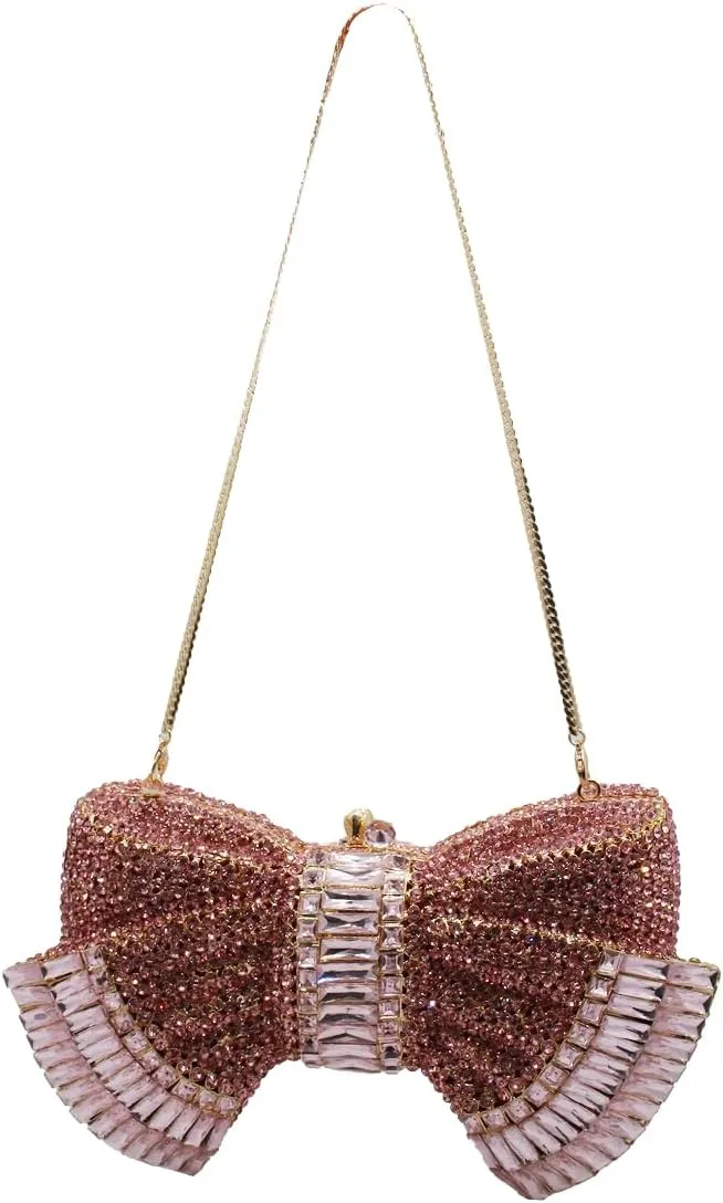 UMREN Women’s Elegant Butterfly Rhinestone Evening Bags Luxury Crystal Clutch Wedding Party Cocktail Handbag Purse