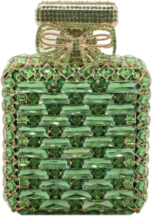 UMREN Women's Perfume Shaped Rhinestone Clutch Purses Sparkly Diamond Box Evening Bag Glitter Party Wedding Handbag