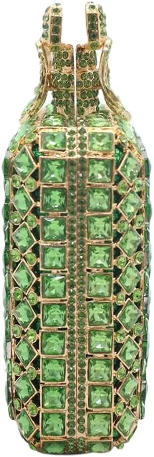 UMREN Women's Perfume Shaped Rhinestone Clutch Purses Sparkly Diamond Box Evening Bag Glitter Party Wedding Handbag