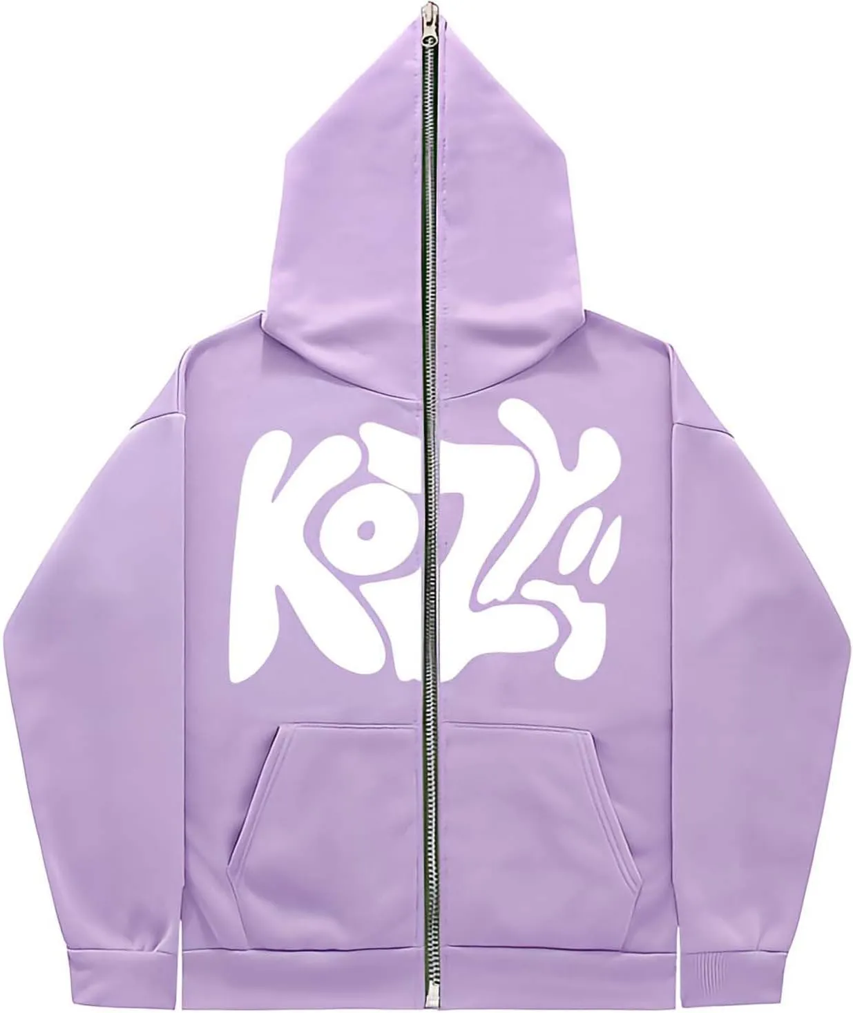 Unisex Zip Up Hoodie Kozy Print Trendy Full Zipper American Retro Hoodeed Sweatshirt Casual Tunic Fleece Sweatshirts