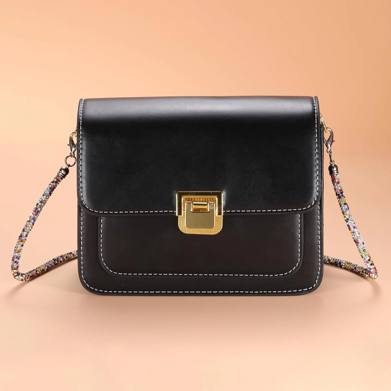 uxcell Rhinestone Purse Straps, Crystal Bag Handle Sparkly Replacement Bag Straps for Phone Bag Underarm Bag Evening Handbag