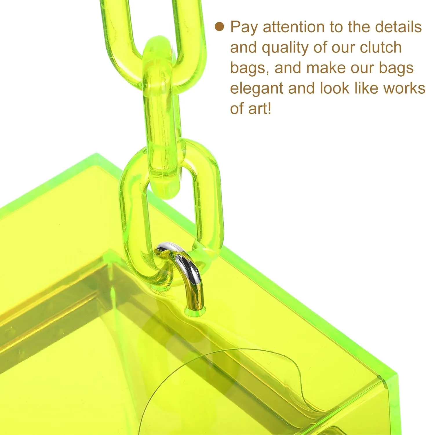 uxcell Women Acrylic Clear Clutch Purses Square Evening Handbag Box Purse for Wedding Prom Party, Yellow/Silver