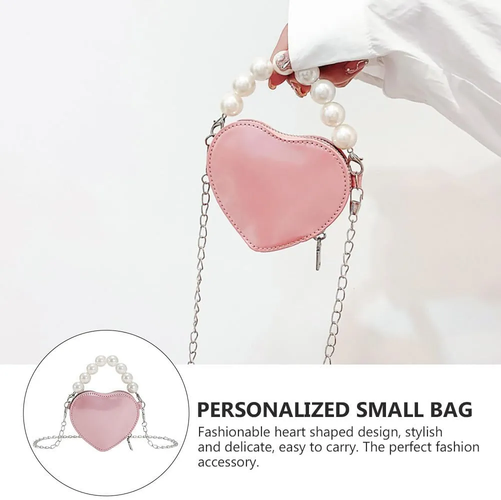 VALICLUD Love Bag Pearl Purses Trendy Crossbody Bag for Women Heart Purse Small