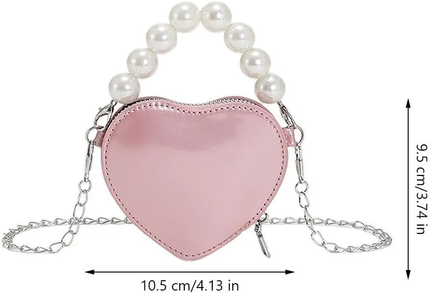 VALICLUD Love Bag Pearl Purses Trendy Crossbody Bag for Women Heart Purse Small