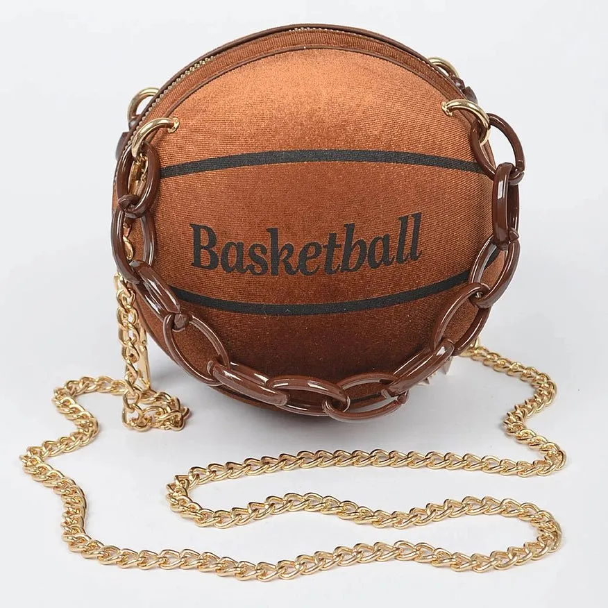 Velvet Basketball Clutch