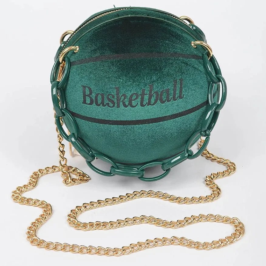 Velvet Basketball Clutch
