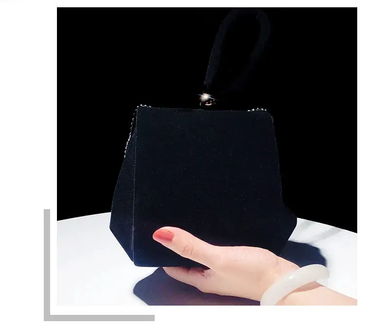Velvet Bow Knot Hand Purse