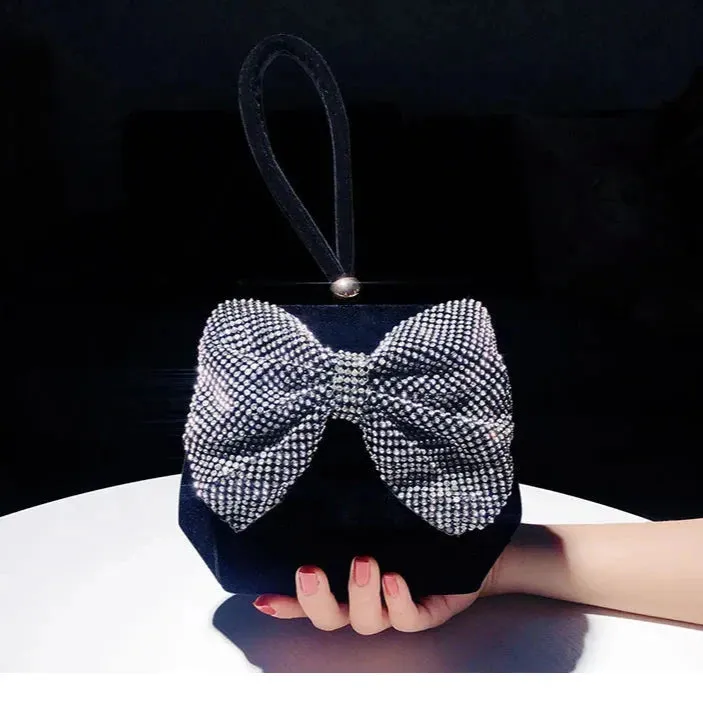 Velvet Bow Knot Hand Purse