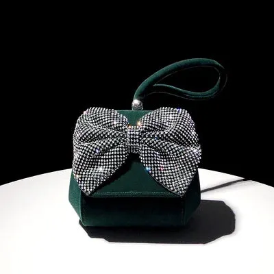 Velvet Bow Knot Hand Purse