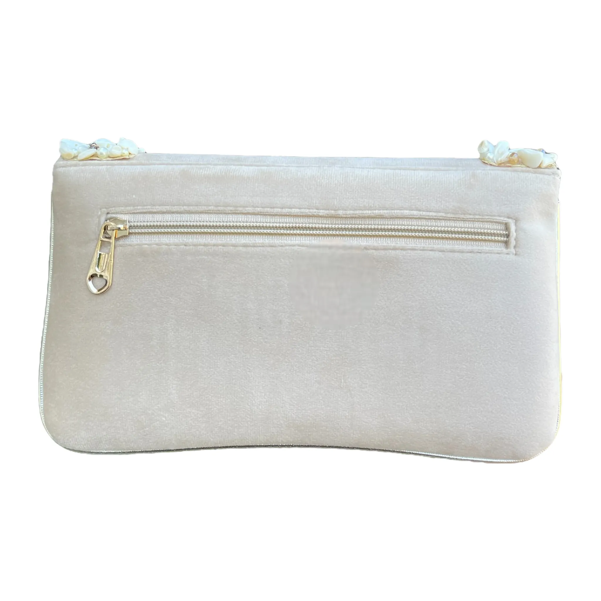 Velvet Hand Bag Purse Clutch With Baroque Pearls #HB1