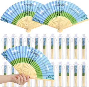 Vercraft 25 Sets Family Reunion Fans Bulk Family Reunion Party Favors Handheld Folding Paper Fans with Organza Bags,Remembering Our Roots Tree Fan for Gathering Party Decorations Guest Gifts