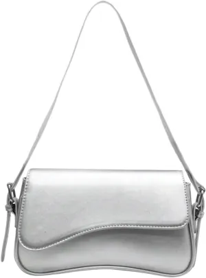 Verdusa Women's Leather Shoulder Bag Clutch Purses Trendy Hobo Crossbody Handbags Y2K Saddle Flap Underarm Purse
