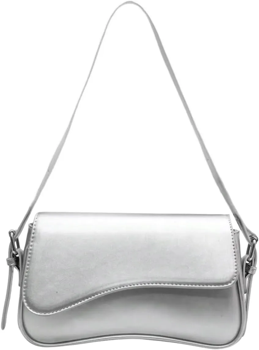 Verdusa Women's Leather Shoulder Bag Clutch Purses Trendy Hobo Crossbody Handbags Y2K Saddle Flap Underarm Purse
