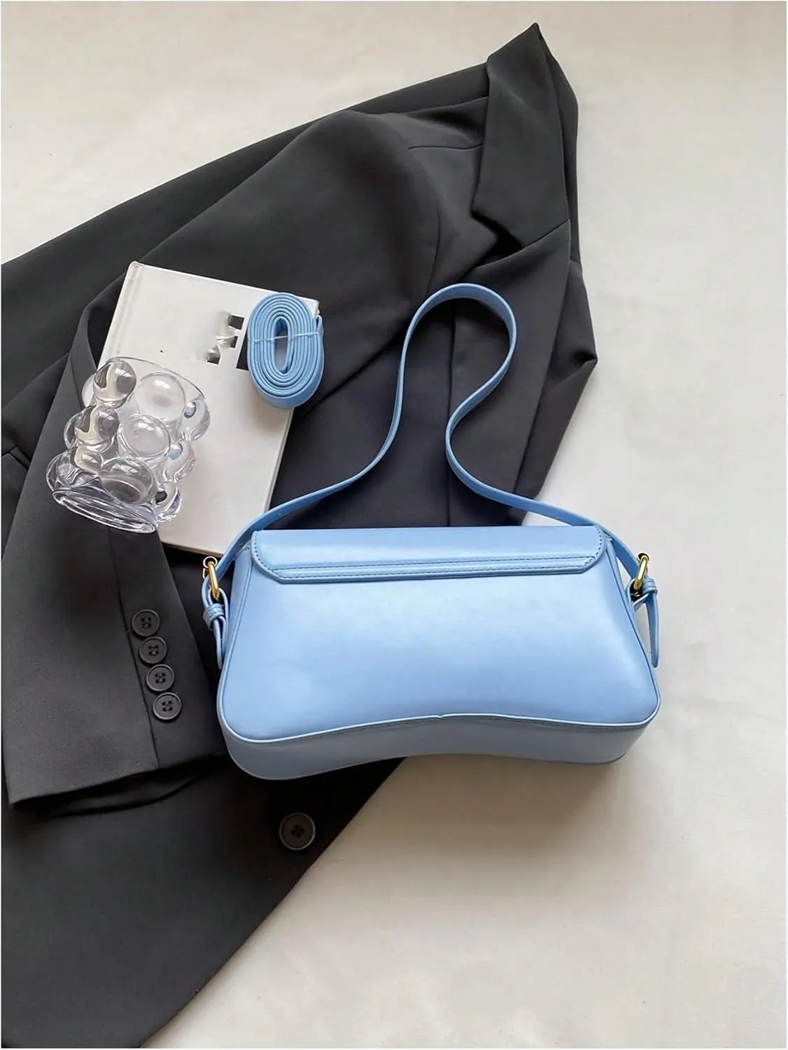 Verdusa Women's Leather Shoulder Bag Clutch Purses Trendy Hobo Crossbody Handbags Y2K Saddle Flap Underarm Purse