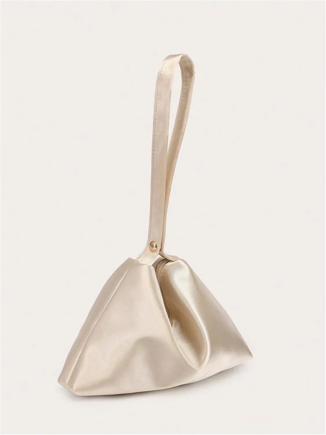 Verdusa Women's Metallic Zip Up Evening Shoulder Bag Silk Top Handle Dumpling Handbags