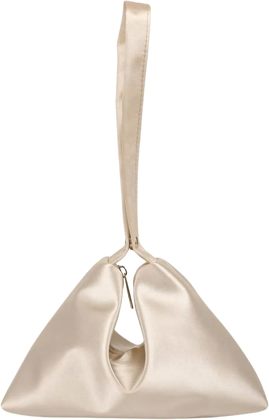 Verdusa Women's Metallic Zip Up Evening Shoulder Bag Silk Top Handle Dumpling Handbags