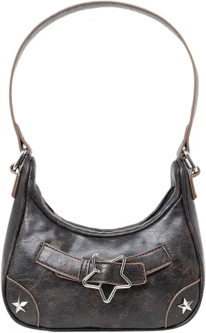 Verdusa Women's Top Handle Bag Punk PU Leather Shoulder Bag Hobo Clutch Purses Bags