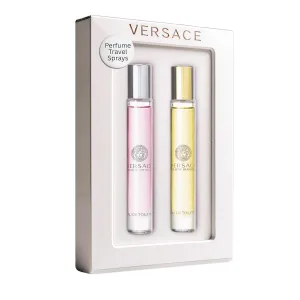 Versace Bright Crystal & Yellow Diamond Perfumes for Women – Mini Travel Spray Gift Set – 0.33 Ounce Each