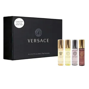Versace Perfume for Women Variety Mini EDT Rollerball 4-Piece Gift Set – 0.17 Ounce Each