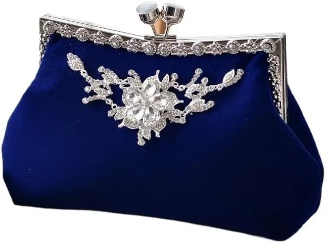 Vintage Diamond-Studded Velvet Cheongsam Clutch Bag For Women Banquet Handbag