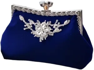 Vintage Diamond-Studded Velvet Cheongsam Clutch Bag For Women Banquet Handbag