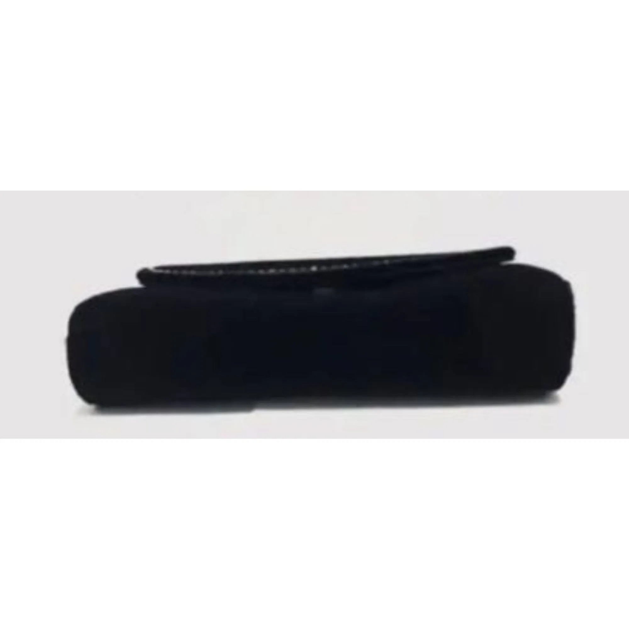 Vintage, one of a kind, Gucci, black silk velvet over leather, two-way- clutch or cross body with an Art Deco rhinestone design