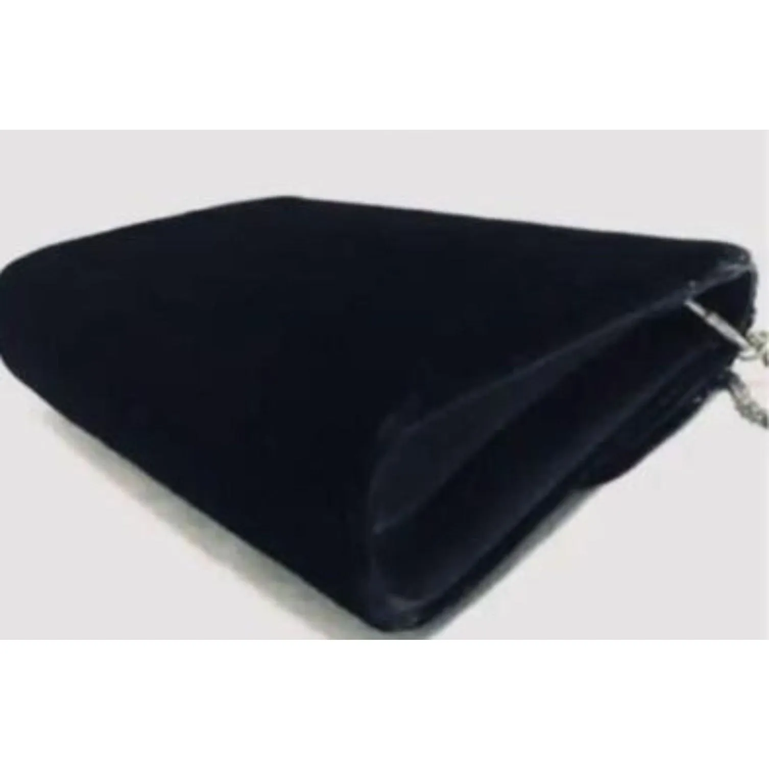 Vintage, one of a kind, Gucci, black silk velvet over leather, two-way- clutch or cross body with an Art Deco rhinestone design
