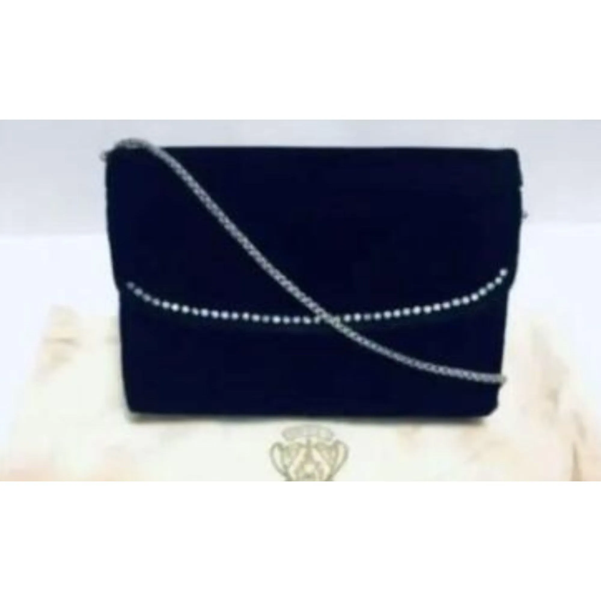 Vintage, one of a kind, Gucci, black silk velvet over leather, two-way- clutch or cross body with an Art Deco rhinestone design