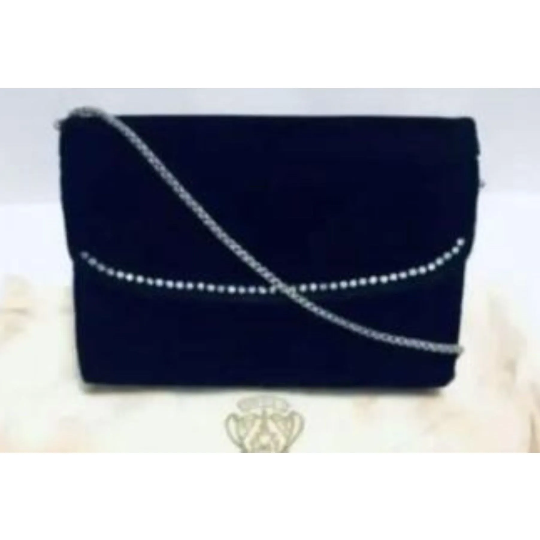 Vintage, one of a kind, Gucci, black silk velvet over leather, two-way- clutch or cross body with an Art Deco rhinestone design