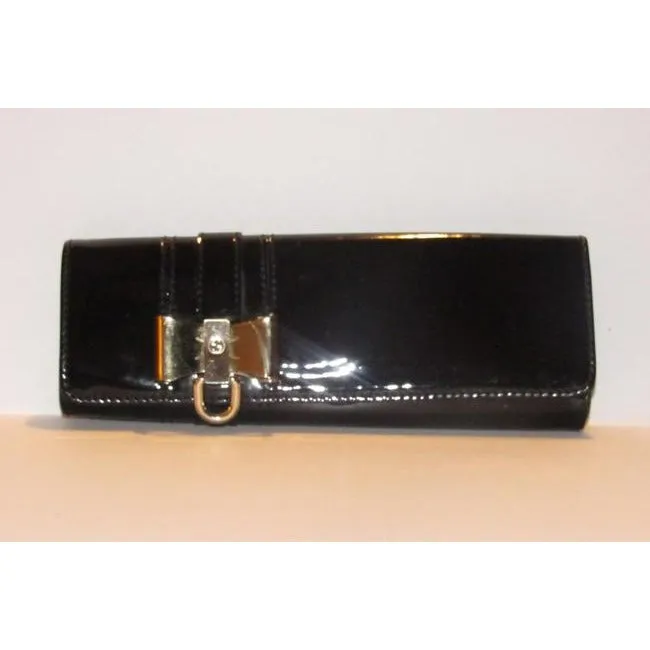 W Clutch Black Leathergold Bow Only today International tracking Gucci Accent Patent