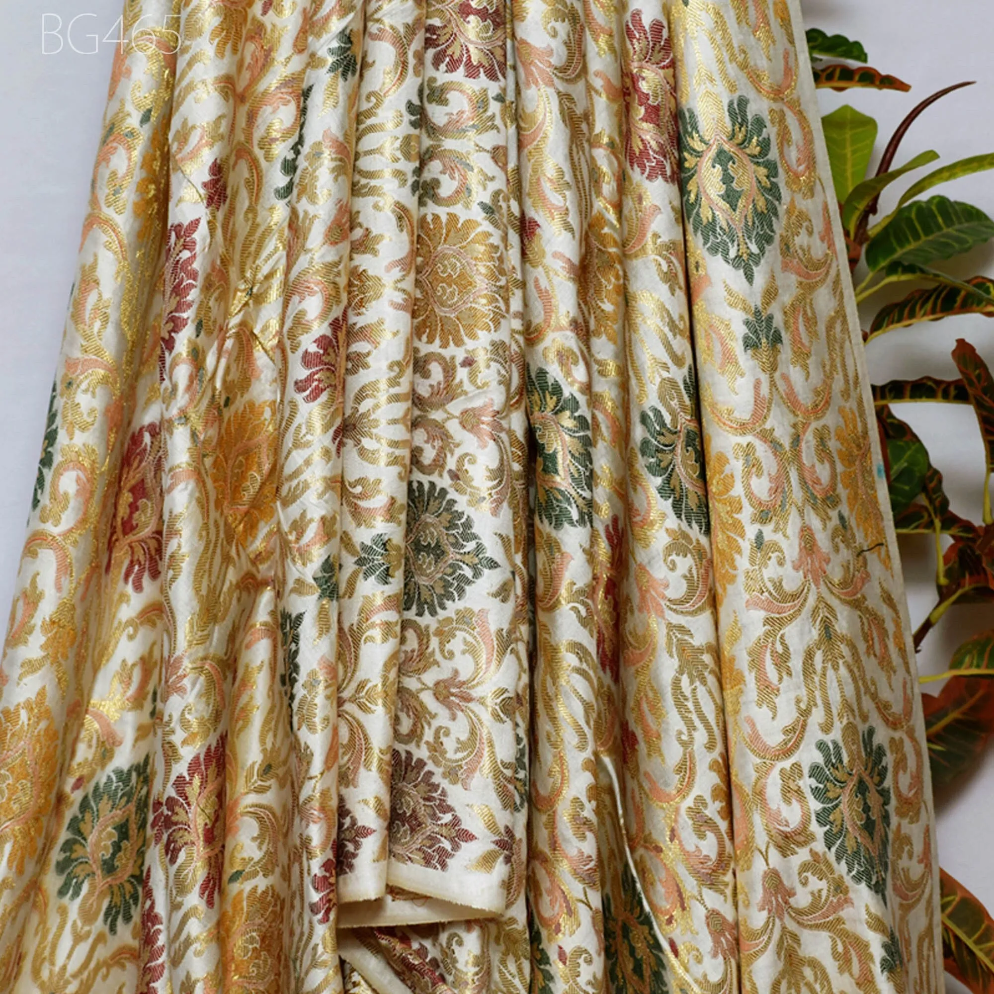 Wedding Dress Indian Costume Brocade By The Yard Banarasi Chanderi Cotton Bridal Lehenga Cushion Cover Home Decor Table Runner Sewing Fabric