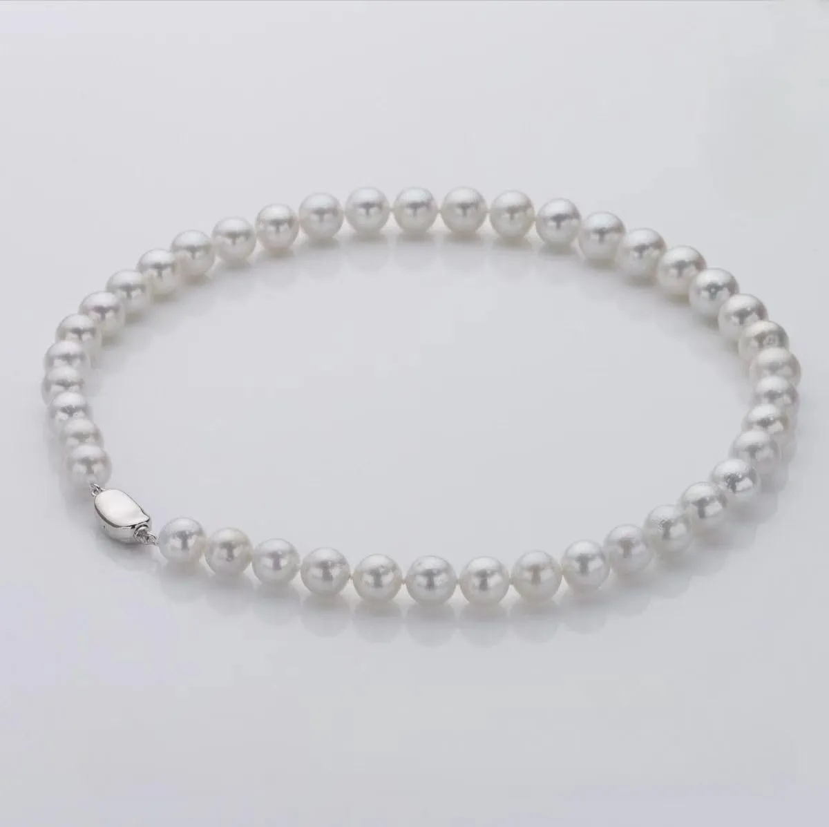 White Genuine Freshwater Cultured Pearl Necklace For Women, 5MM 6MM 7MM 8MM 9MM 10MM, Real Pearl Strand Necklace Jewelry, Good Love Gift For Anniversary, Birthday