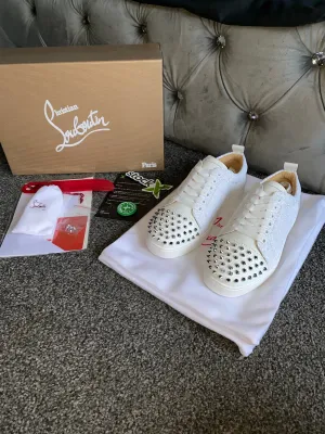 White Glittery Studded Trainers