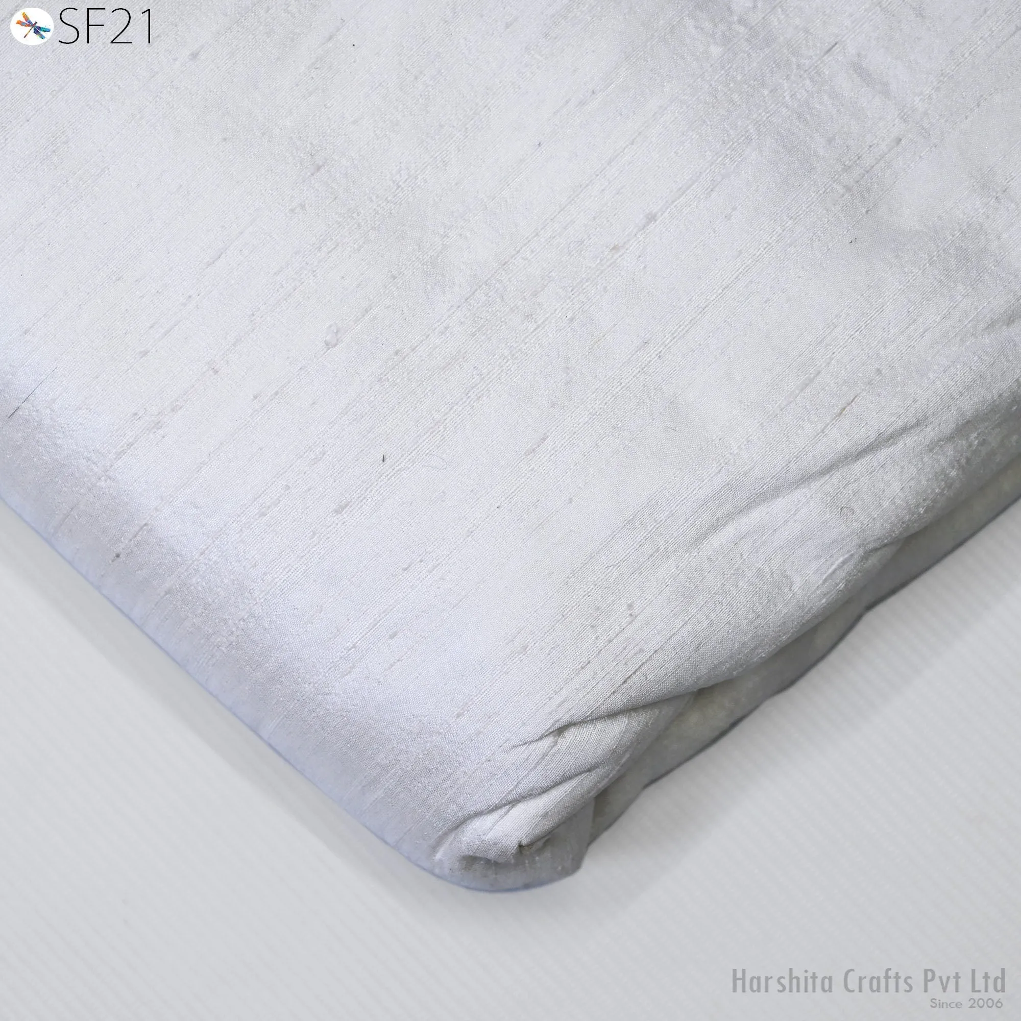 White Plain Pure Dupioni Silk by the Yard Indian Raw Silk wedding dresses costume sewing crafting Cushion Covers Table Runner Curtain