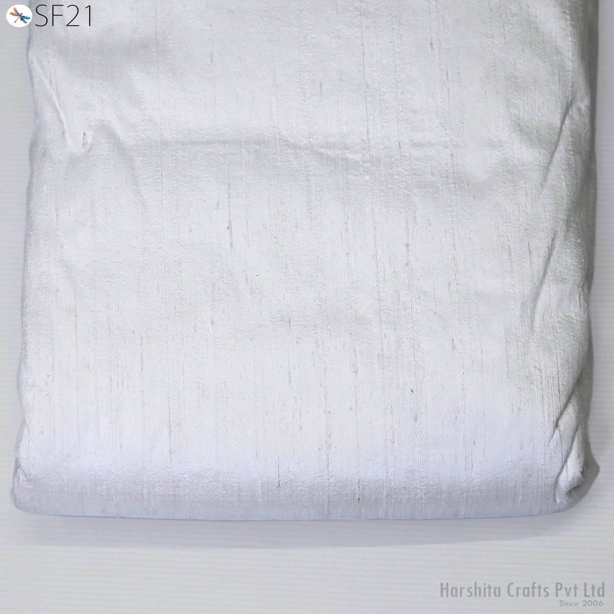 White Plain Pure Dupioni Silk by the Yard Indian Raw Silk wedding dresses costume sewing crafting Cushion Covers Table Runner Curtain