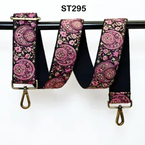 Wine Embroidery Replacement Purse Strap Crossbody Strap for Purses Embroidered Boho Bag Strap Boho Guitar Strap Handbag Strap Gift for her