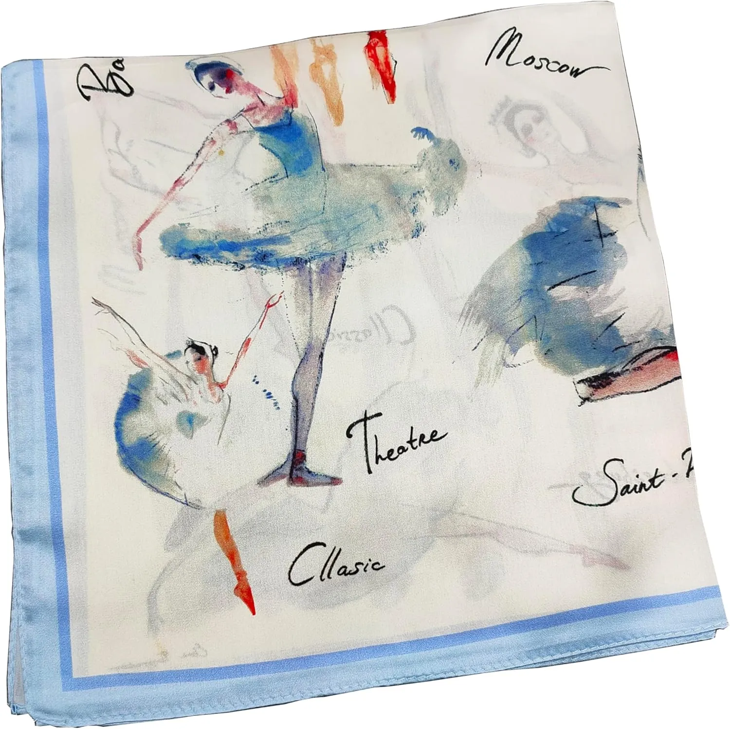 Women 100% Mulberry Silk Neck Scarf Lightweight Digital Print Small Square Scarfs- Neckerchief Gift Packing 21"*21"
