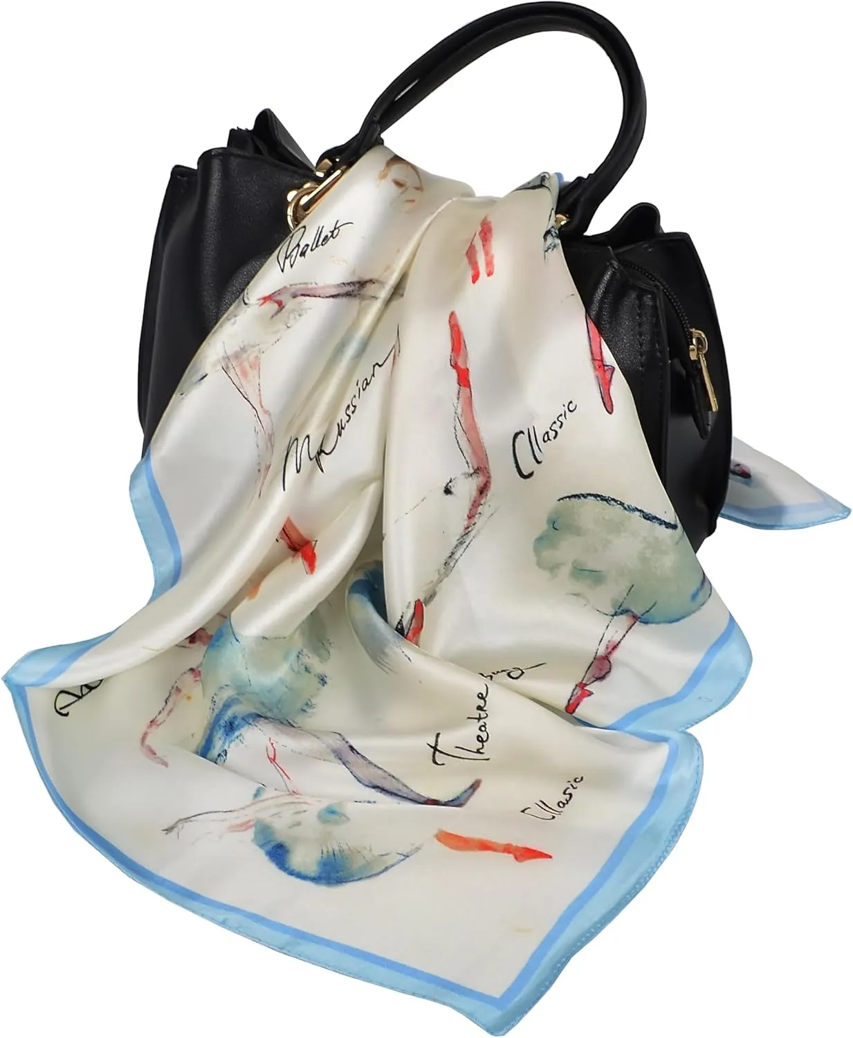 Women 100% Mulberry Silk Neck Scarf Lightweight Digital Print Small Square Scarfs- Neckerchief Gift Packing 21"*21"