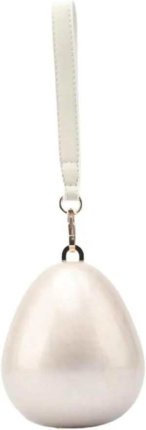 Women Acrylic Egg Clutch Bag Cute Pearl Acrylic Evening Handbags Marble Purses Beaded Shoulder Bags for Party Prom