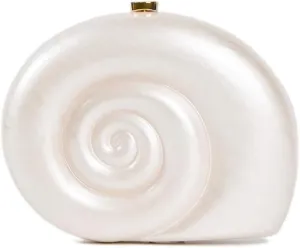 Women Acrylic snail shape clutch bag cute Evening Clutch with chain For evening Wedding Party small Purse Designer Handbag pearl color