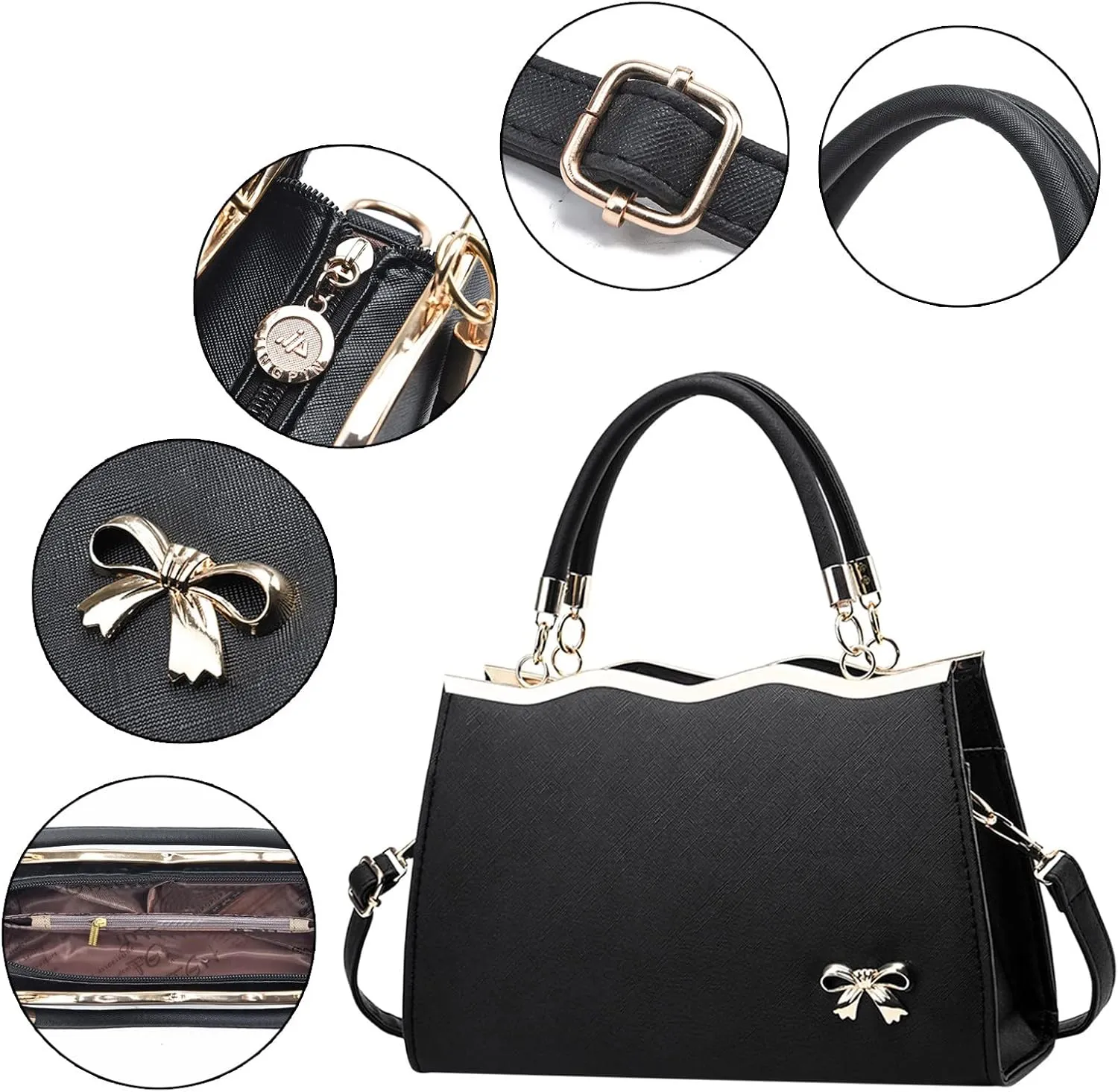 Women Bags New Bags Ladies Trendy Bow Fashion Sports Messenger Shoulder Handbag Rubber Tote Bag