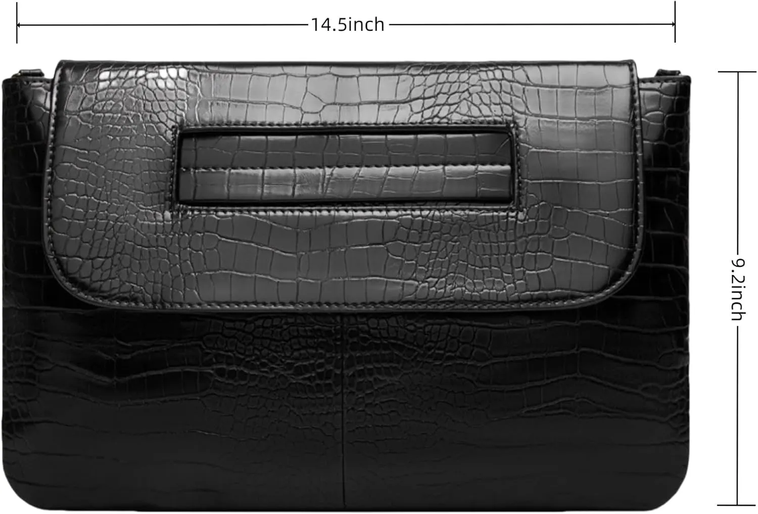 Women Classic Crocodile Pattern Faux Leather Clutch Purse Oversized Female Shoulder Bag Messenger Handbag