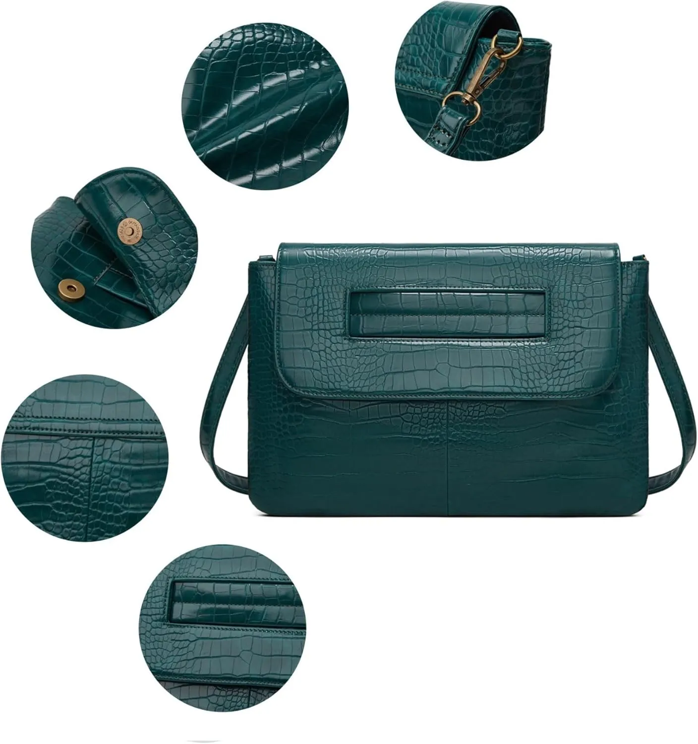Women Classic Crocodile Pattern Faux Leather Clutch Purse Oversized Female Shoulder Bag Messenger Handbag