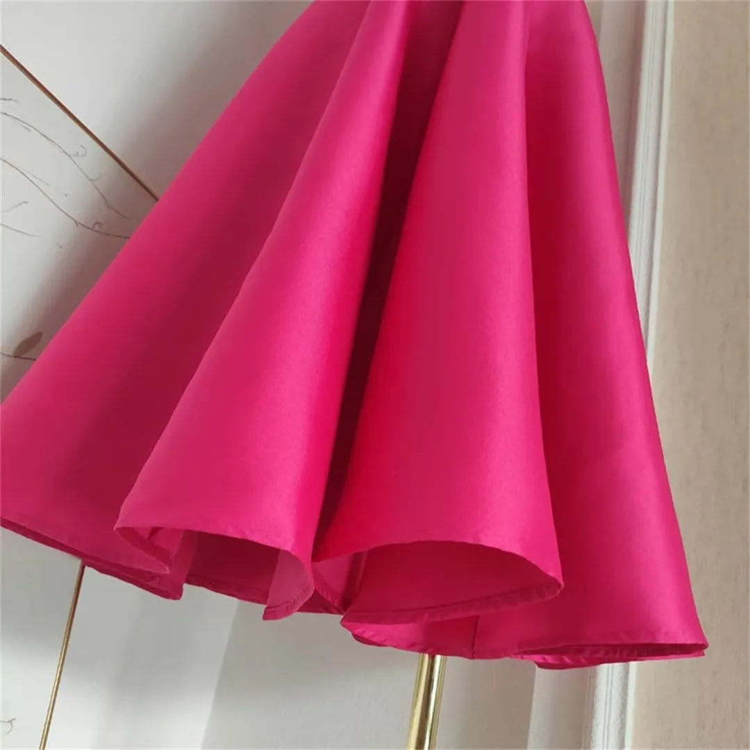 Women Dress Long French Hepburn Style Party Elegant Square Collar Short Sleeve Midi Vestidos Party Robe