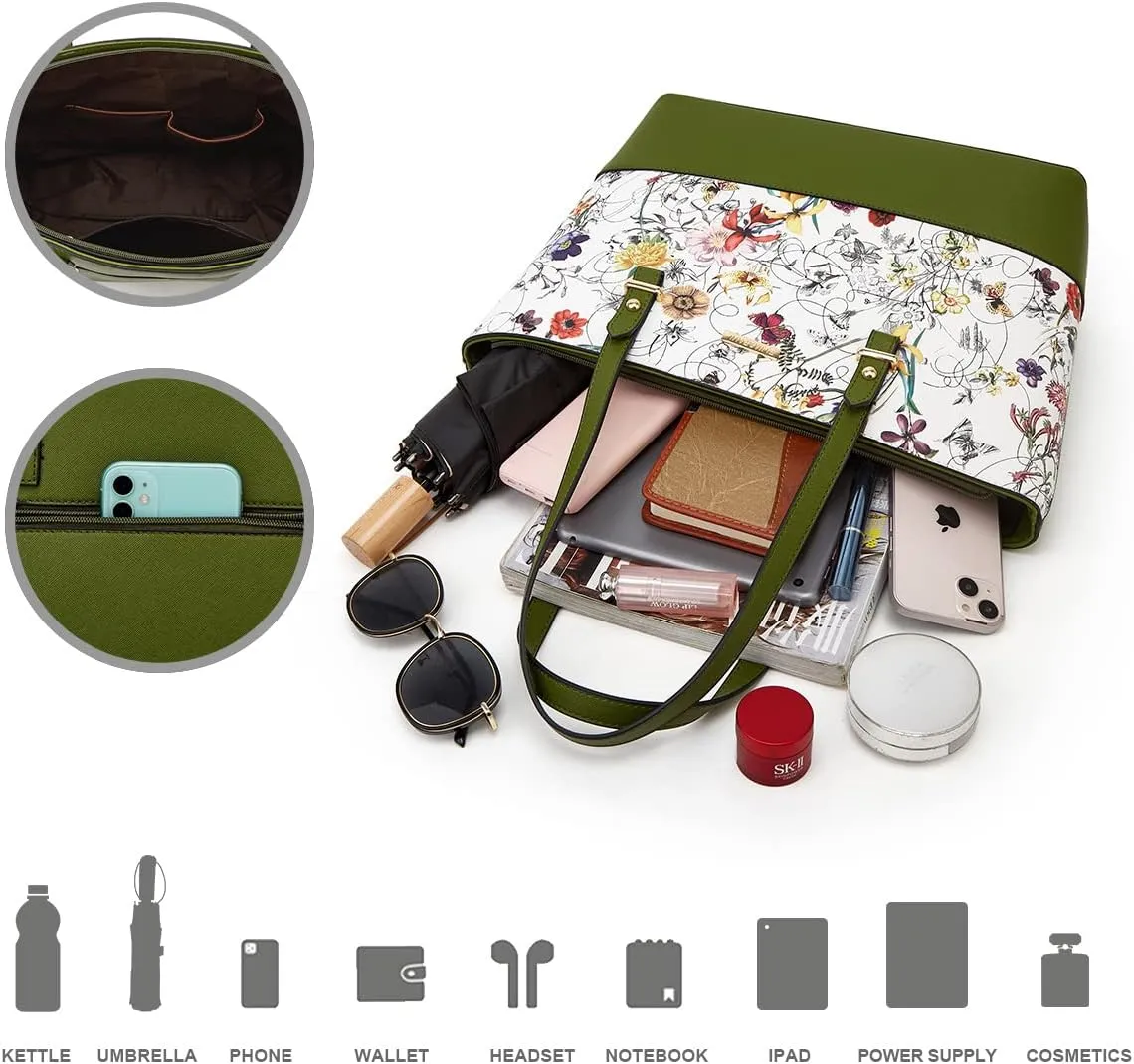 Women Fashion Handbags Wallet Tote Bag Shoulder Bag Top Handle Satchel Purse Set 4pcs