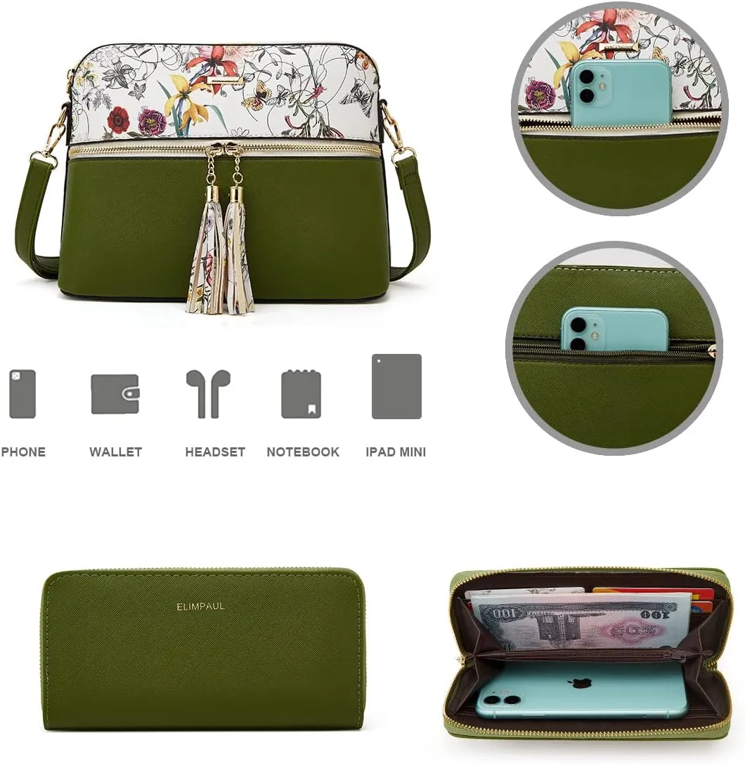 Women Fashion Handbags Wallet Tote Bag Shoulder Bag Top Handle Satchel Purse Set 4pcs
