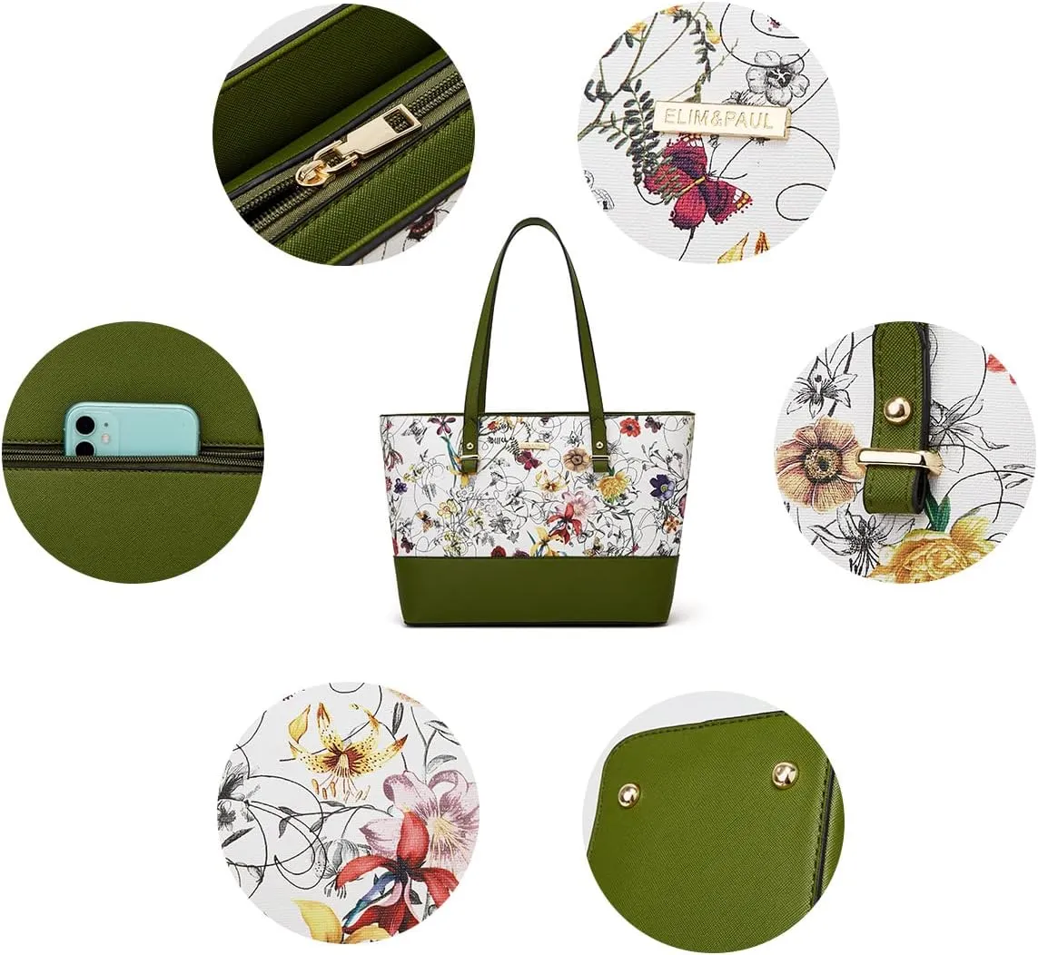 Women Fashion Handbags Wallet Tote Bag Shoulder Bag Top Handle Satchel Purse Set 4pcs